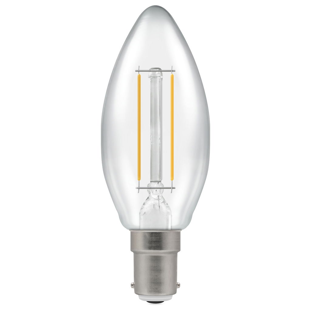 15333 - LED Candle Filament Clear • Dimmable • 2.5W • 2700K • SBC-B15d