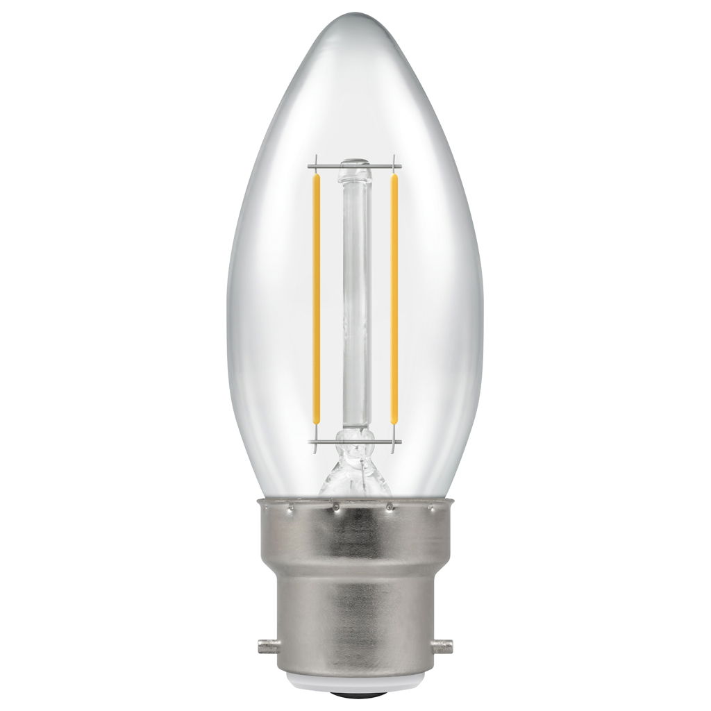 15357 - LED Candle Filament Clear • Dimmable • 2.5W • 2700K • BC-B22d