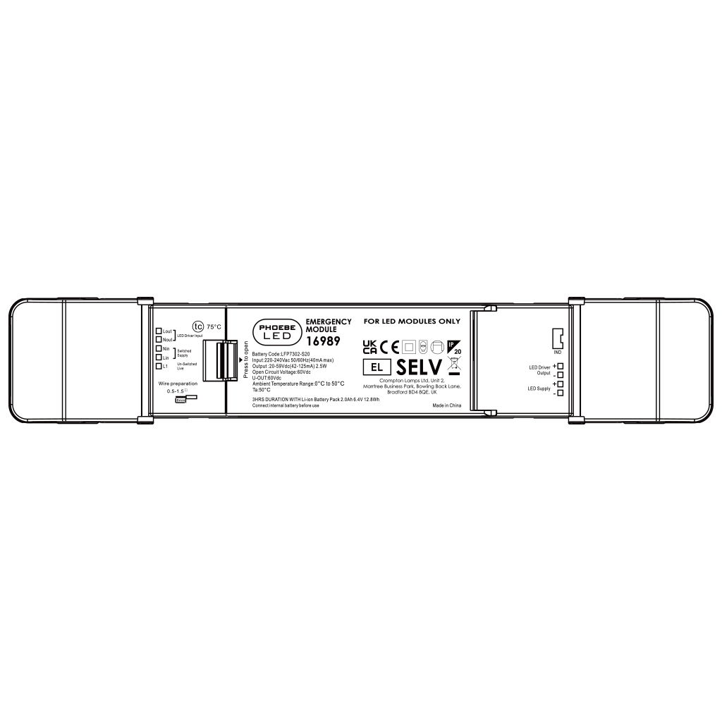 16989 - Galanos Arteson • 3 -Hour Emergency Pack • for 28W Panels • Manual Test • 2.5W