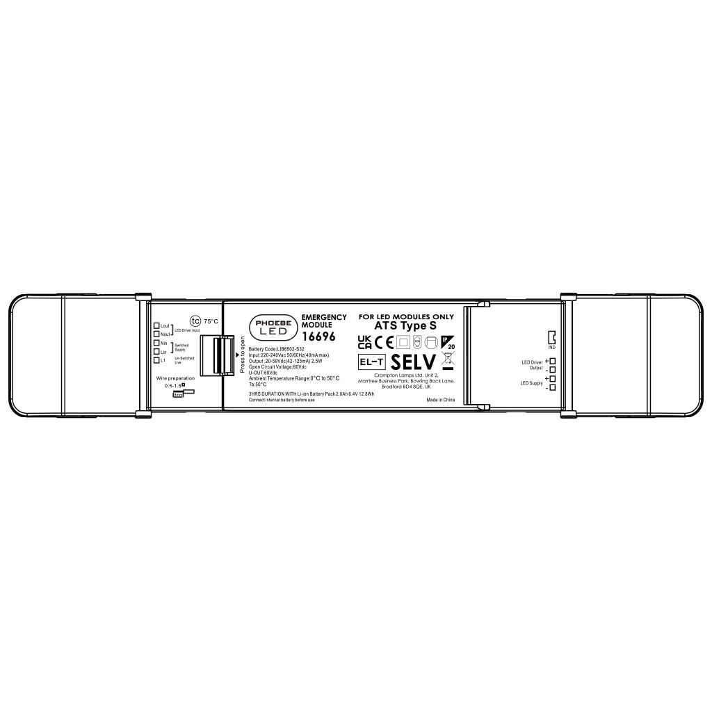 16696 - Galanos Arteson • 3 -Hour Emergency Pack • for 28W Panels • Self Test • 2.5W